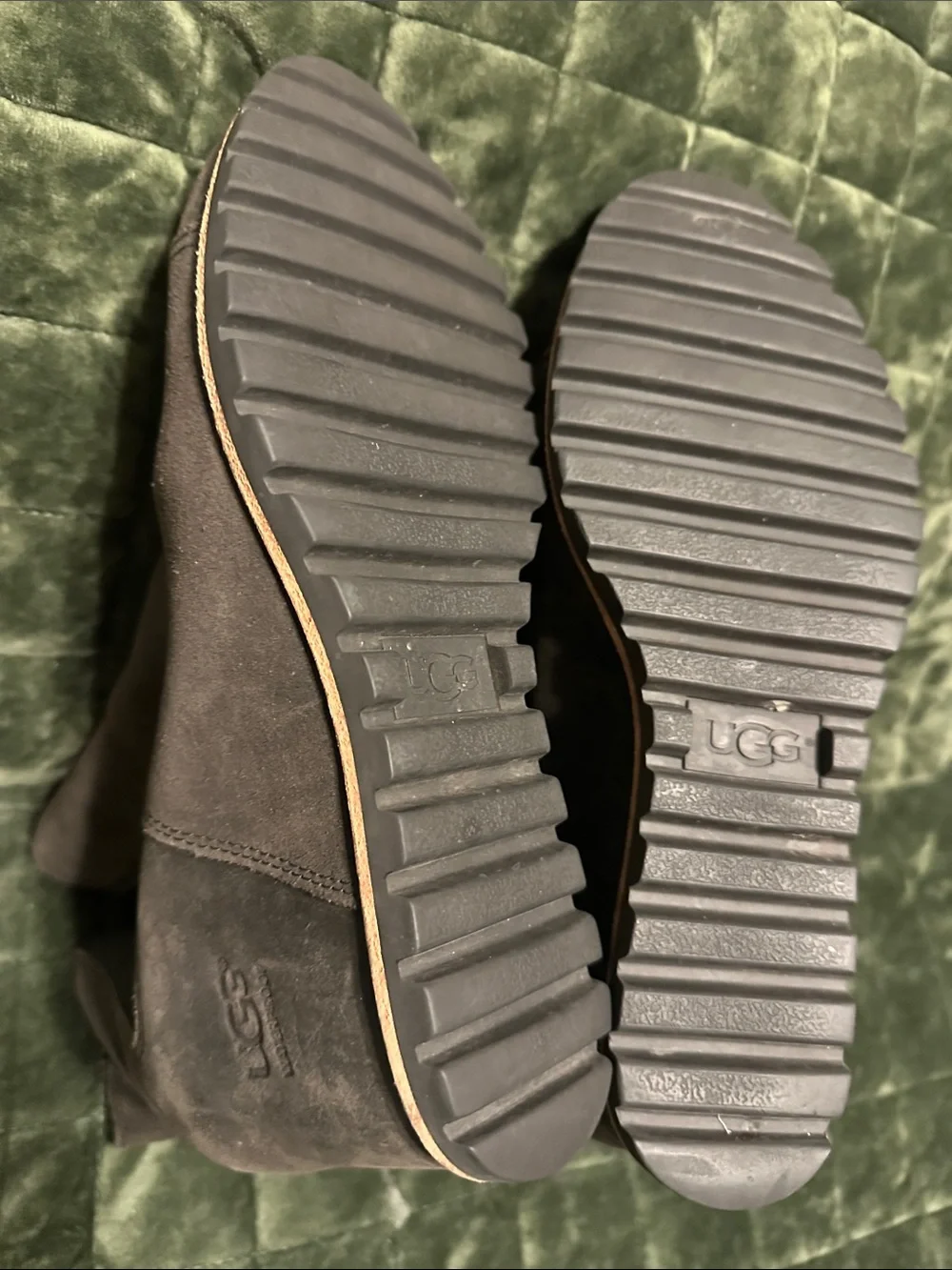 UGG Black Suede Cap-Toe Ankle Booties